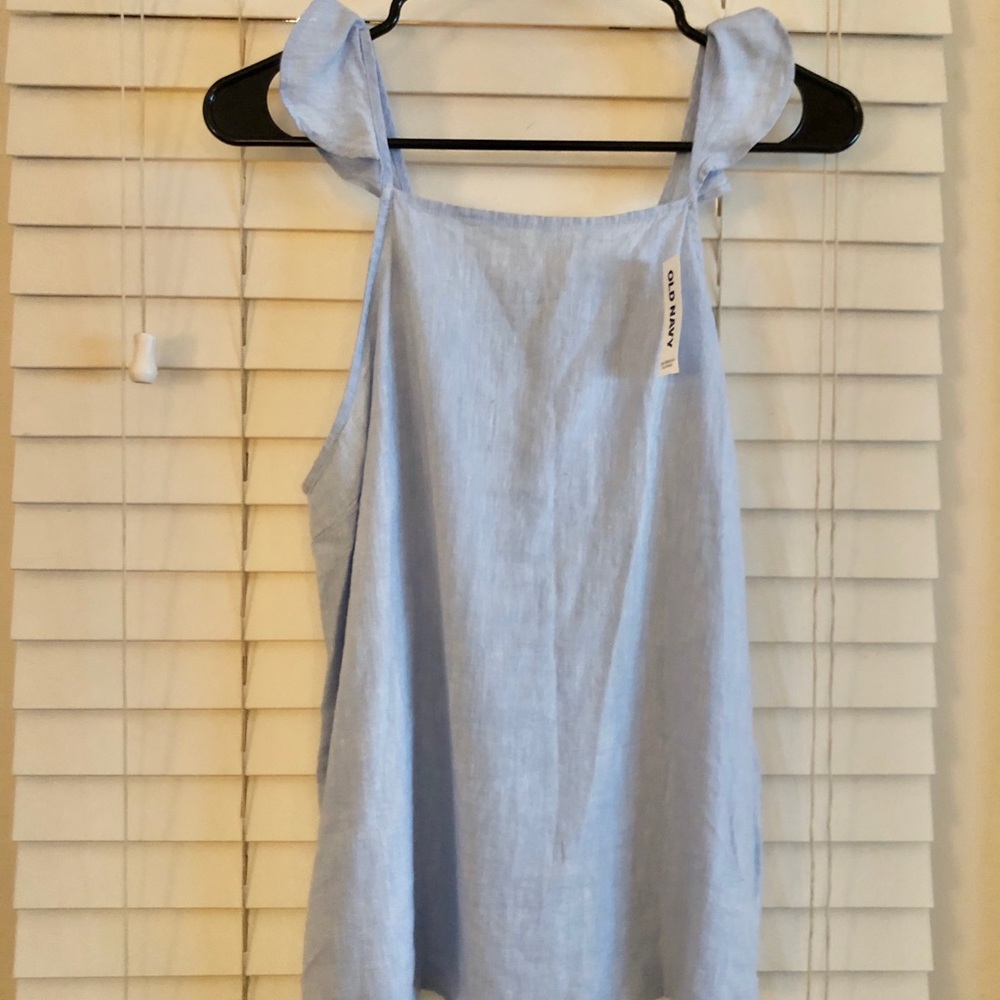 2/$10 Old Navy Light Denim Top with Strap Sleeve S